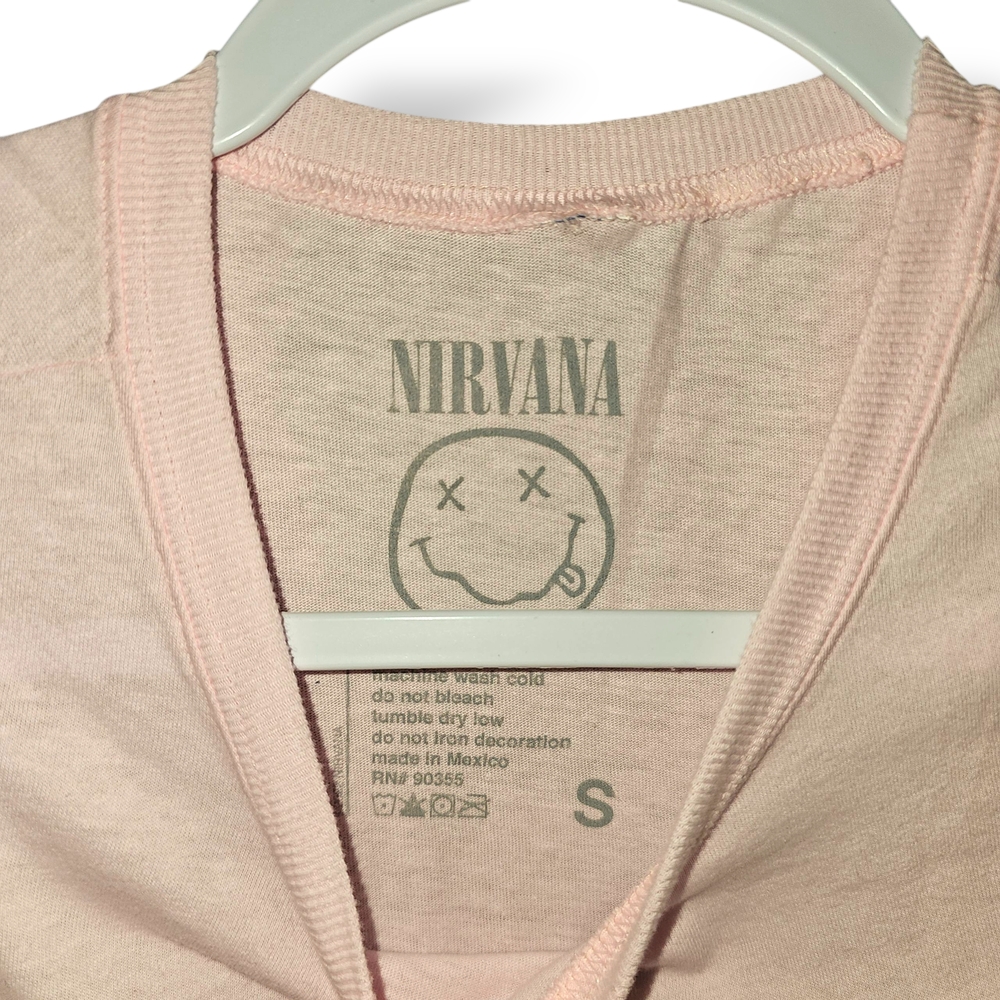 NIRVANA Light Pink Smiley Tee - Picture 4 of 4